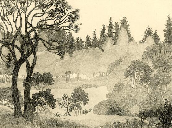 Country Landscape with Trees (circa 1931)