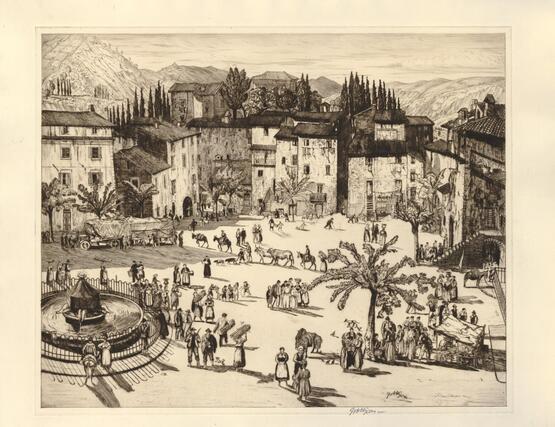 The Piazza, Anticoli (circa 1921)
