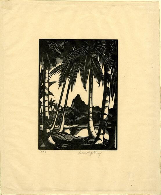 Evening at Mooven, Tahiti (Illustration to Gibbings' 'Iorana', 1932) (1930)