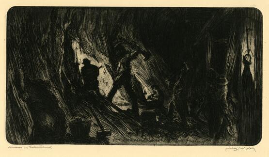 Mineure im Tauerntunnel (Miners in a tunnel) (1907)