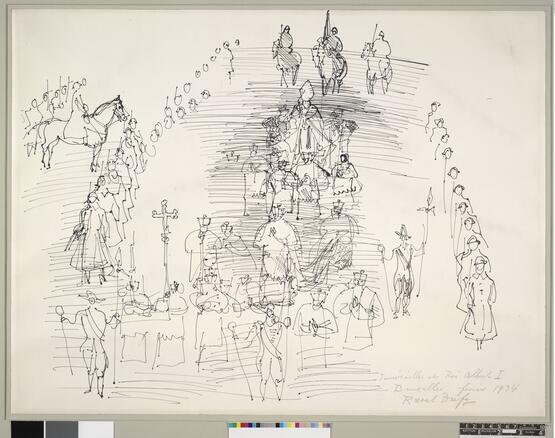 Sketch of the Funeral of Albert I, King of the Belgians (1934)