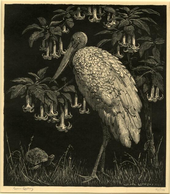 Philosophy (Stork / Crane standing before a tortoise) (1925)