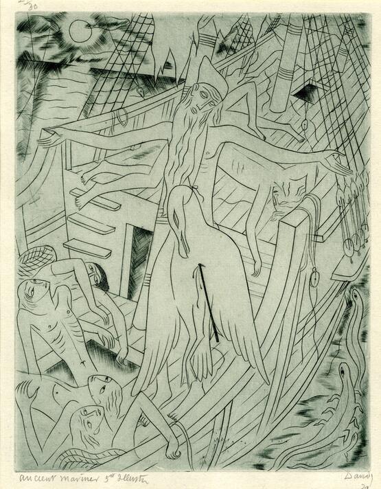 The curse (Illustration to Coleridge's The Ancient Mariner series, plate 5) (1929)
