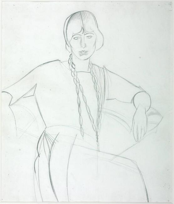 Portrait Sketch: Seated Woman with Beads (1923)