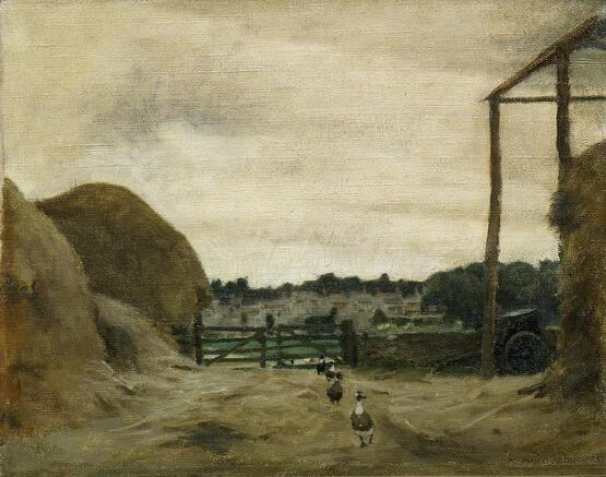 Burford from West Hall Hill, Farmyard (1916)