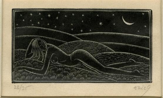 Naked Girl lying on the grass (Illustration for Enid Clay's Sonnets and Verses) (1924)