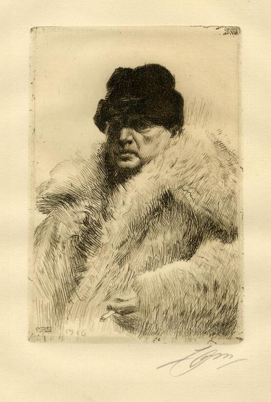 Portrait of the Artist in Fur Cap (1916)