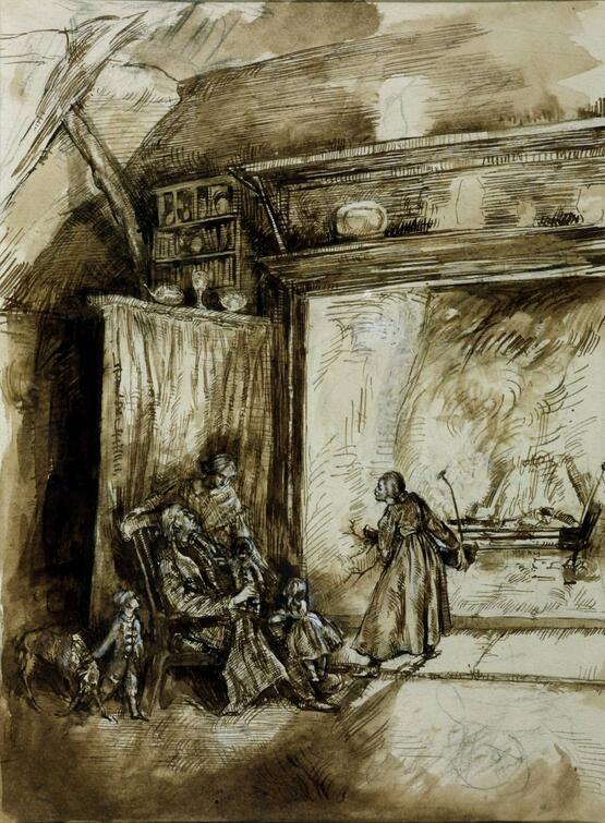 The Earnshaw Family by the Fireside (from Emily Brontë's Wuthering Heights) (circa 1899)