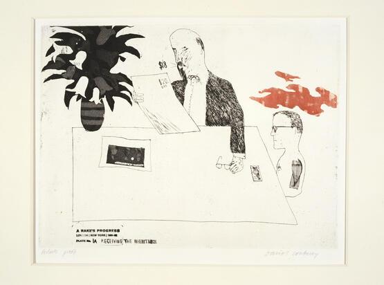 A Rake's Progress - 1a. Receiving the inheritance (A Graphic Tale comprising 16 Etchings) (1961-63)