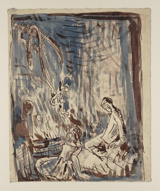 Two People sitting before a Fire (from Emily Brontë's Wuthering Heights) (circa 1924)