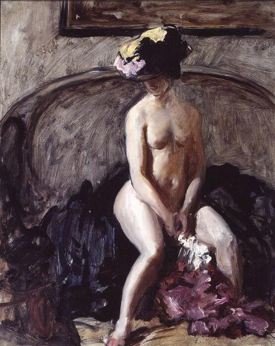 Seated Nude: The Black Hat (circa 1900)