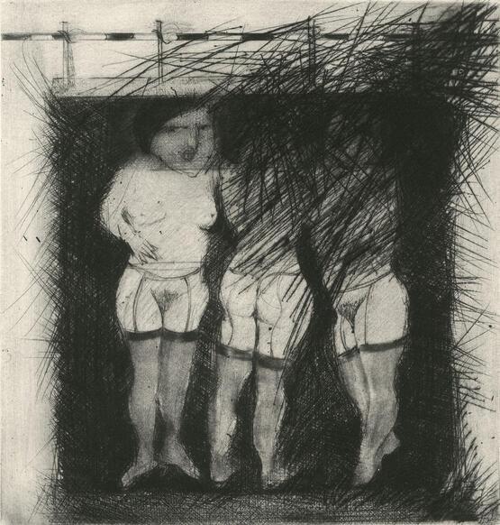 The Three Graces (suite of 10 drypoint etchings) III (1984)
