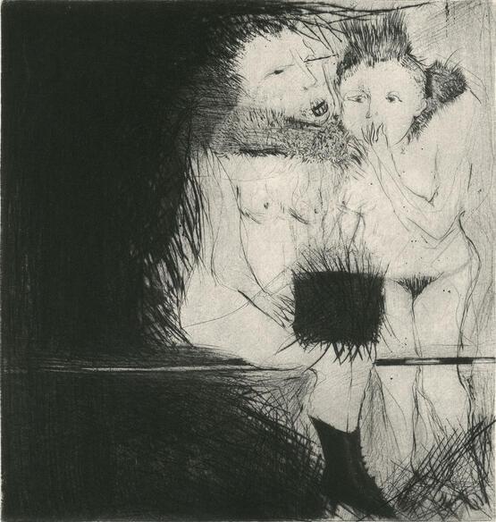 The Three Graces (suite of 10 drypoint etchings) IV (1984)