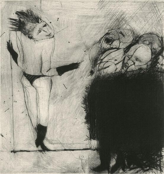 The Three Graces (suite of 10 drypoint etchings) IX (1984)