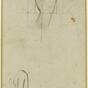 Sketch of a hand and a seated figure, in profile to left (verso) (1891-1903)
